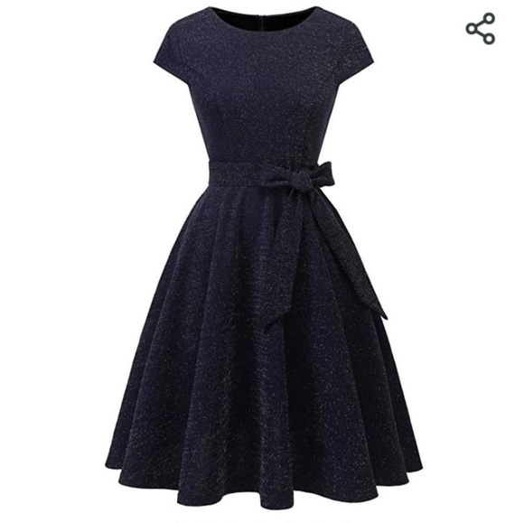 Navy Blue  pinup dress - Picture 2 of 3